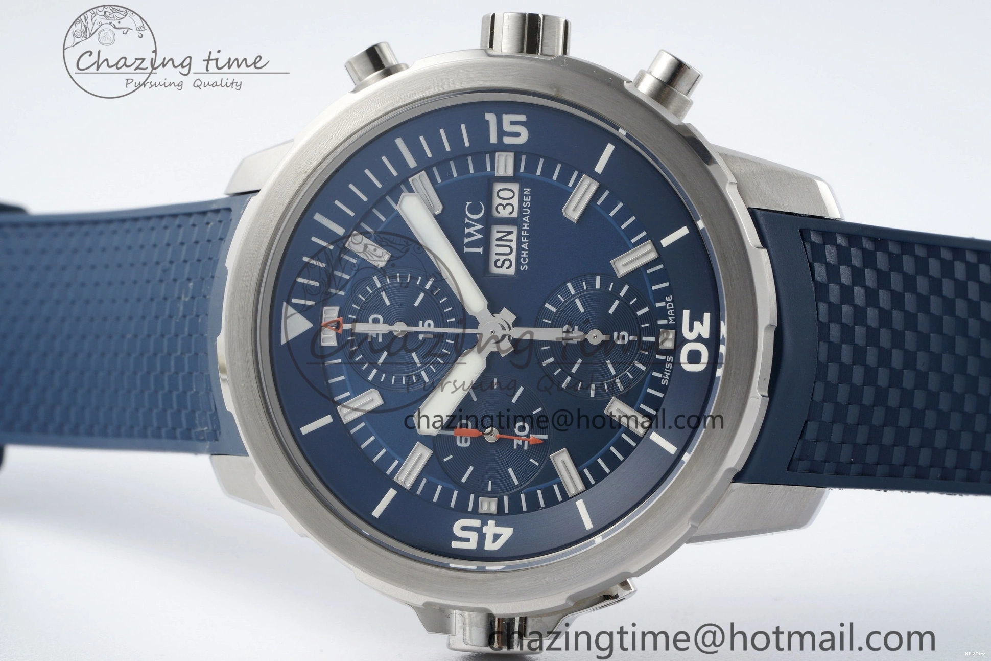 MIROTIME 0416 Attractive Aquatimer Chrono SS RSF 1:1 Best Edition Blue Dial on Blue Rubber Strap A 7056